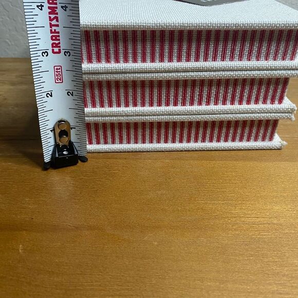 NWT Rae Dunn Christmas Decor Fabric Stack of Books Farmhouse Rustic TableTop - Picture 6 of 9